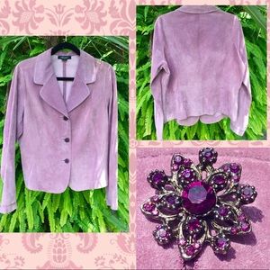 🌸💜🌷Purple Leather Jacket With Flower Buttons!!